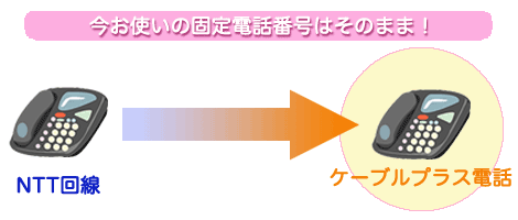 今お使いの固定電話番号はそのまま!