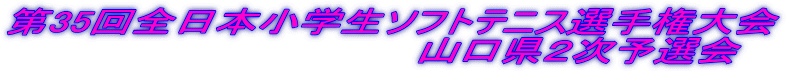 第35回全日本小学生ソフトテニス選手権大会                                 山口県２次予選会